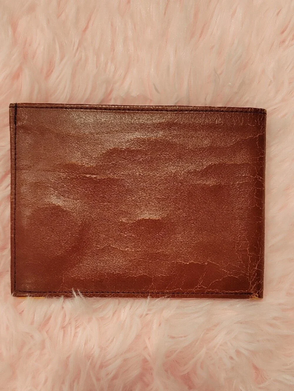 Cartier Leather Bi-Fold Wallet in Brown with Brass Corners